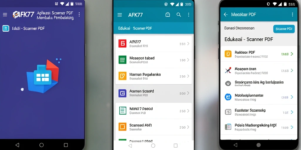Tampilan antarmuka pengguna dari AFK77 saat memindai dokumen PDF.
