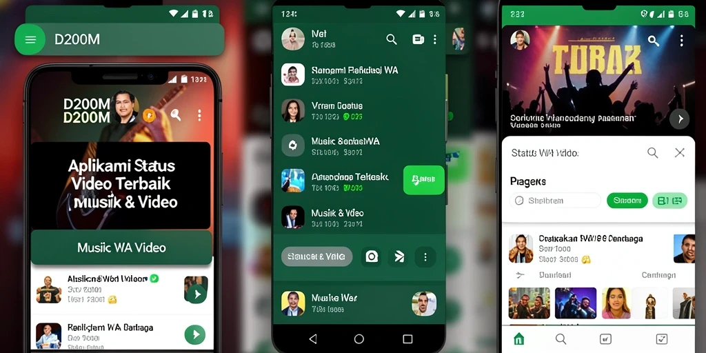 Antarmuka aplikasi D200M yang menarik dan mudah digunakan untuk Status WA Video.