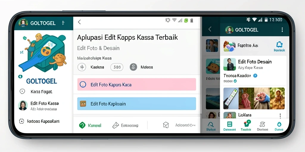 Antarmuka GOLTOGEL dengan fitur Edit Foto Kertas Kaca yang intuitif.