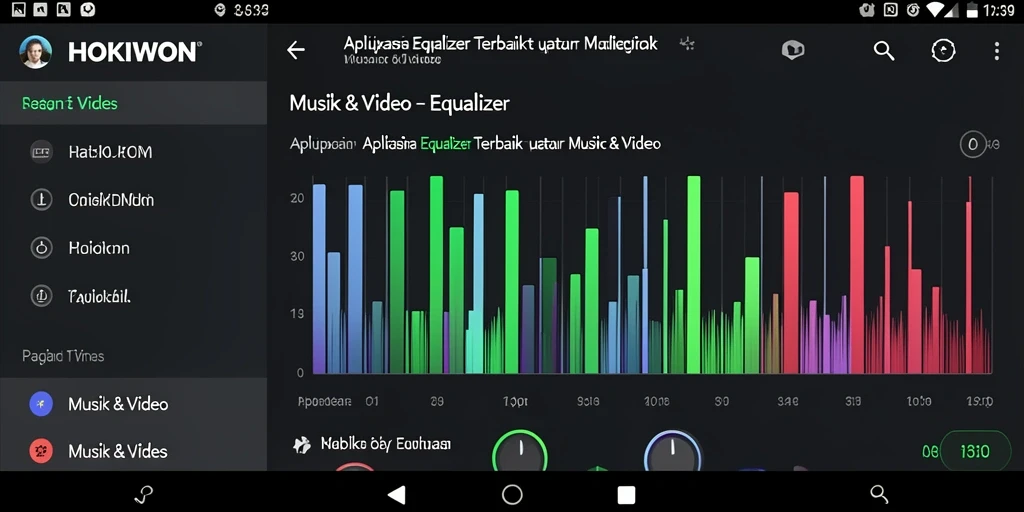 Antarmuka pengguna HOKIWON yang simple dengan fitur Equalizer aktif.