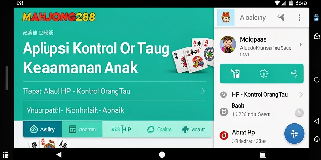 Tampilan antarmuka pengguna MAHJONG288 untuk kontrol orang tua.