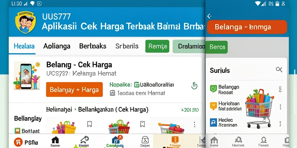 Screenshot aplikasi UUS777 menampilkan fitur Cek Harga yang informatif.